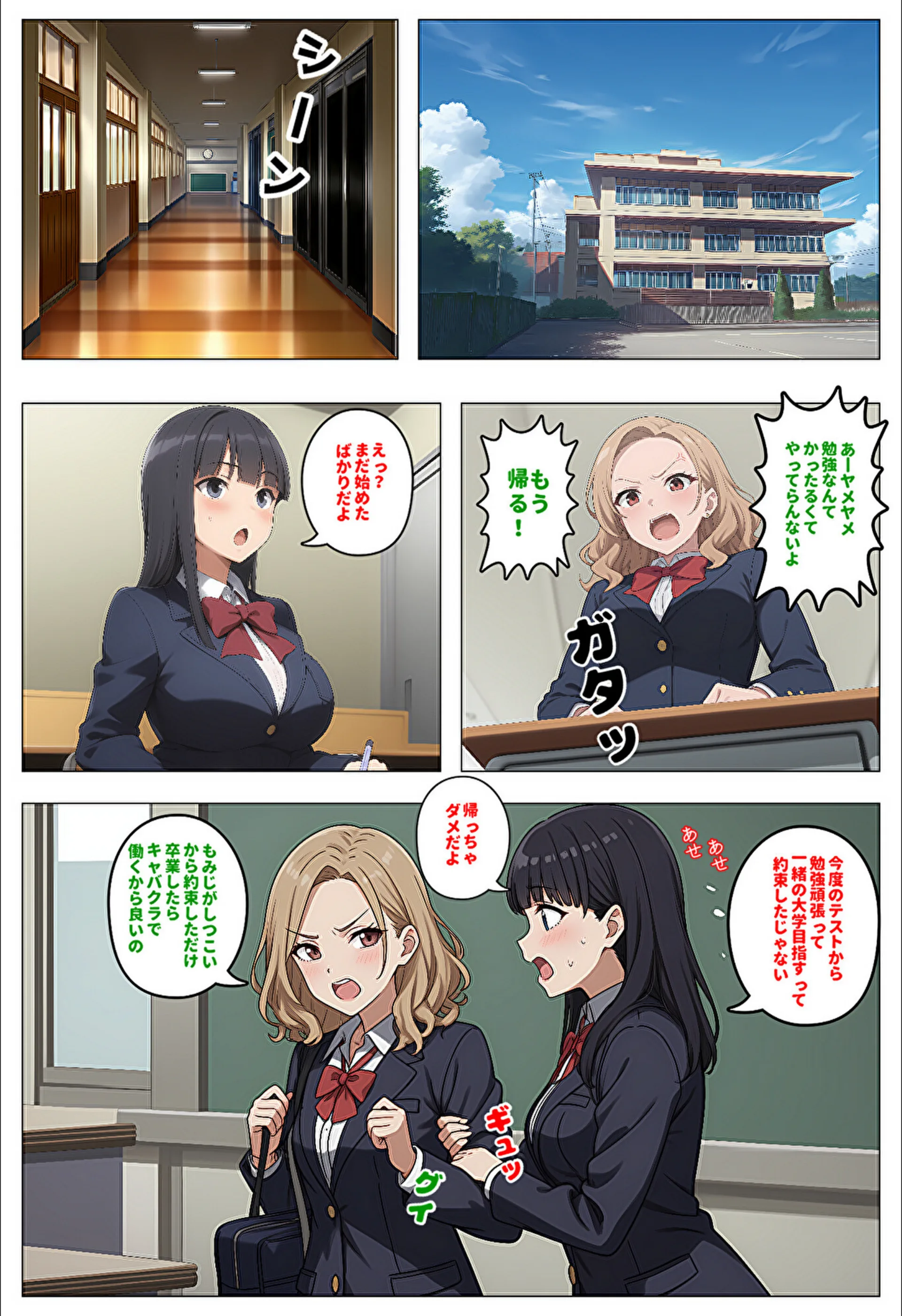 委員長とギャルがセックス勝負【モザイク版】