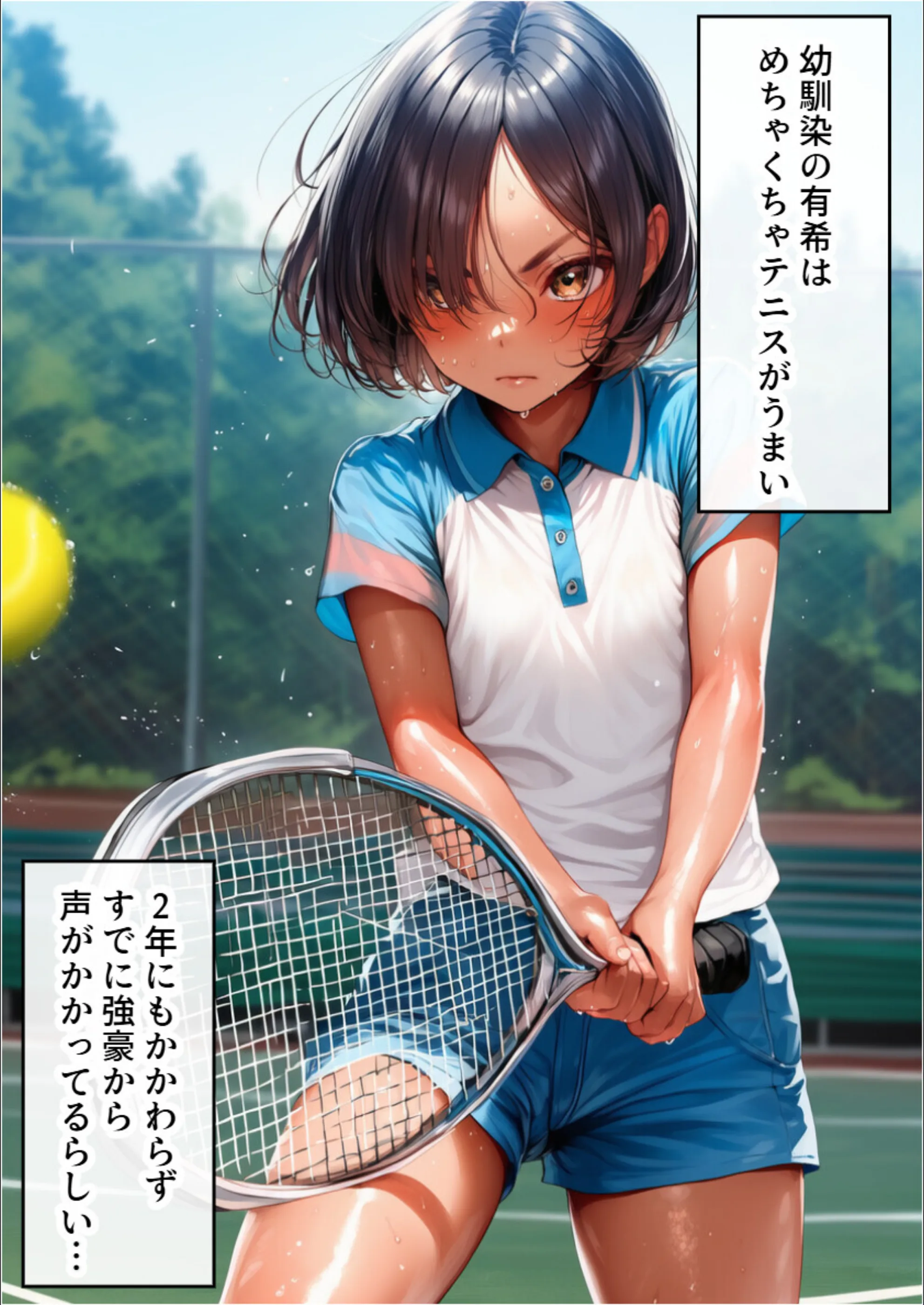 幼なじみは隠れ巨乳！テニス部で一番かわいいボーイッシュ少女とイチャラブSEX【モザイク版】（単話）