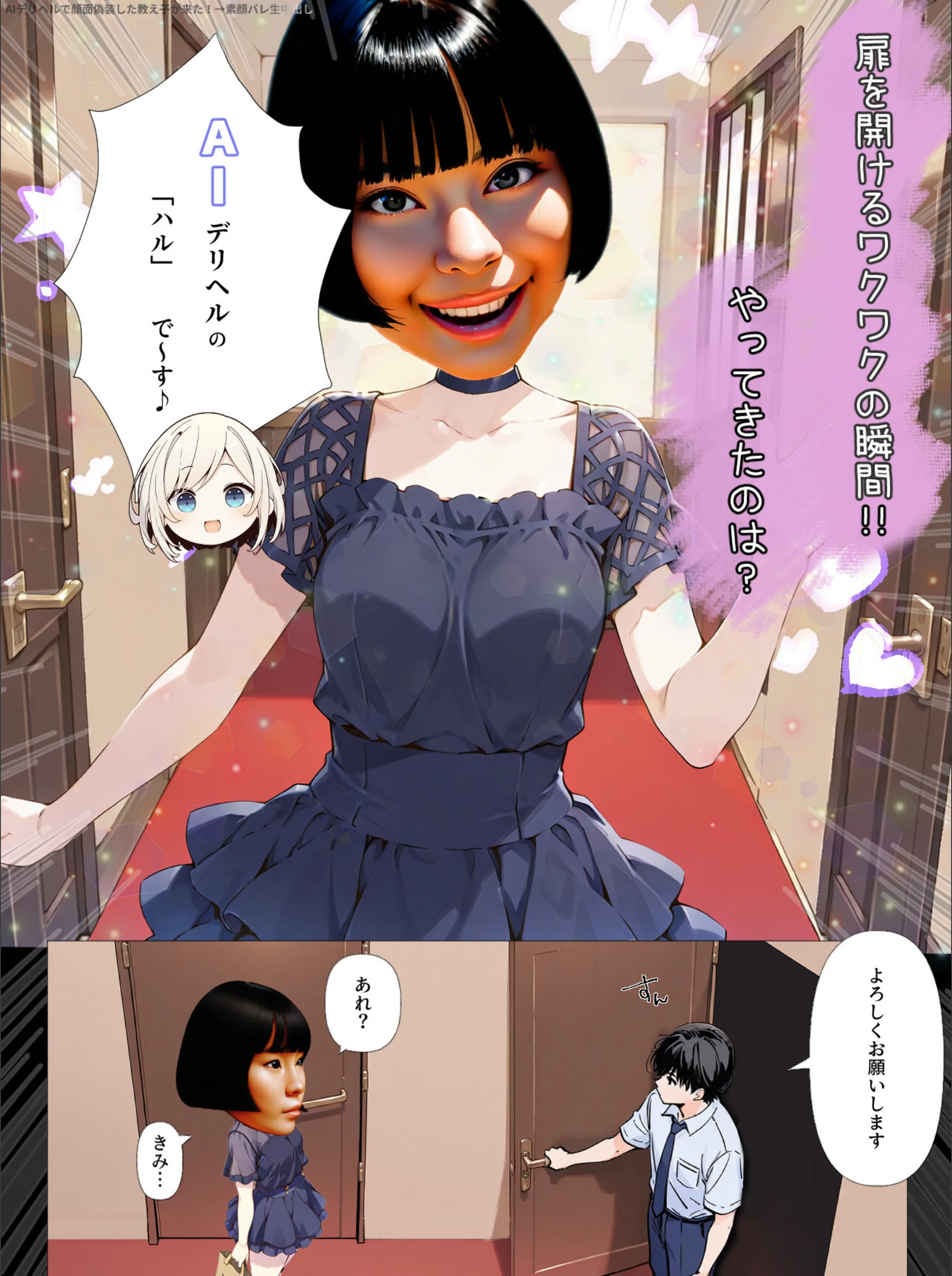 AIデリヘルで顔面偽装した教え子が来た！→素顔バレ生中出し（単話）【モザイク版】（単話）
