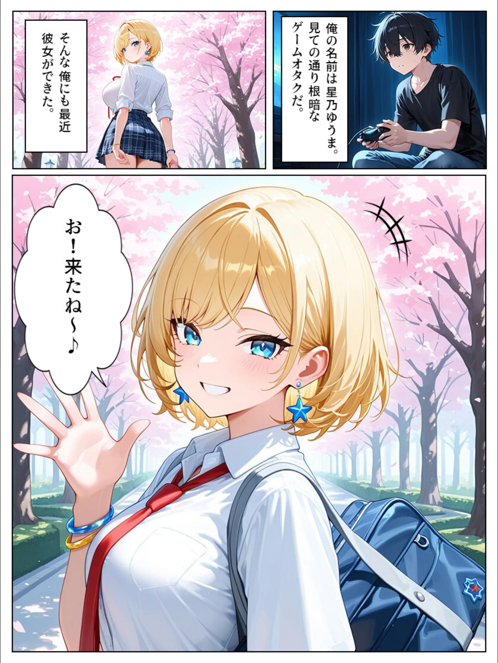 巨乳ギャル彼女とちっぱい妹と中出しセックス（単話）【モザイク版】（単話）