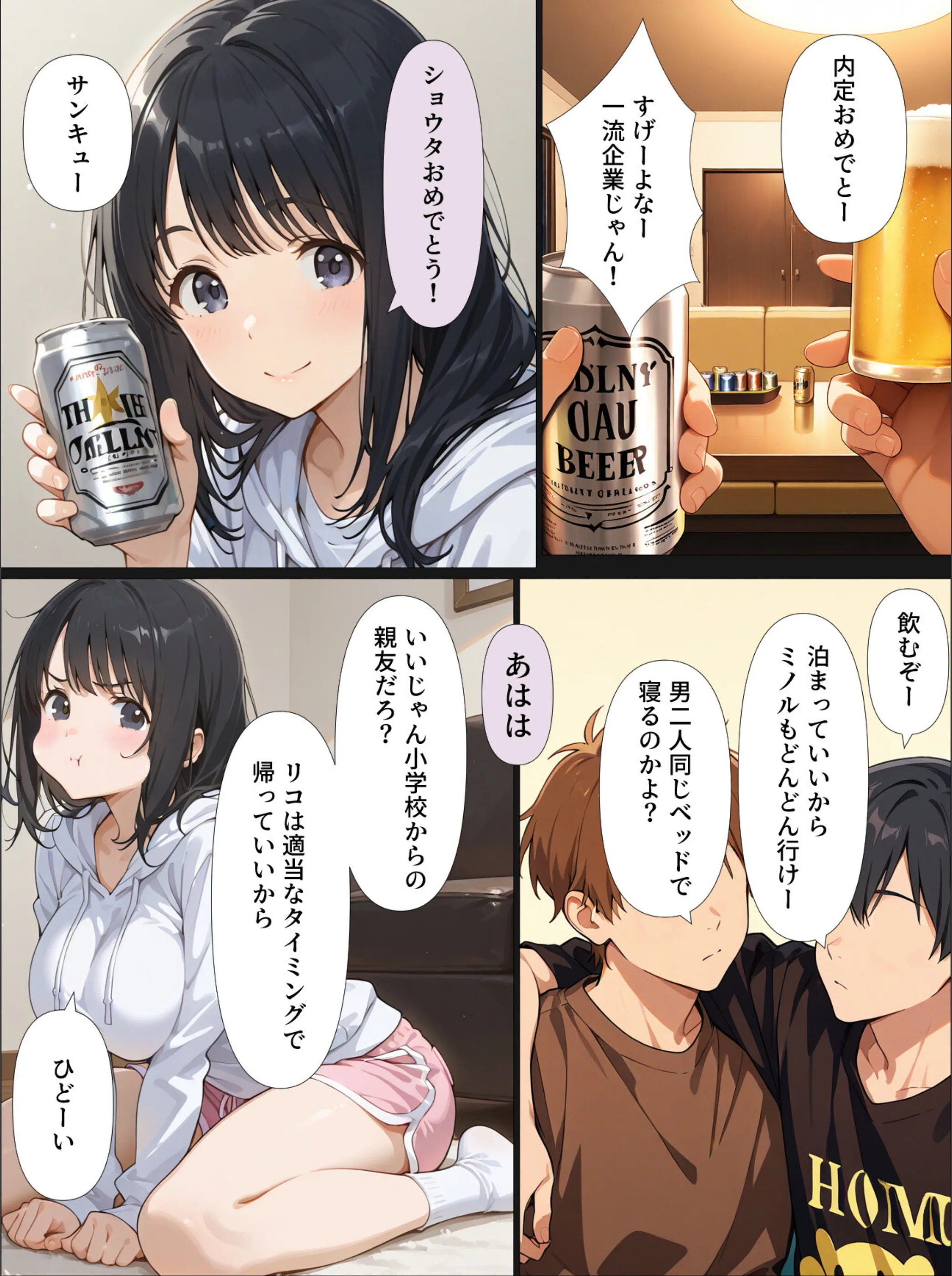 酔いつぶれた親友の彼女をつまみ食いする漫画【白抜き修正版】（単話）